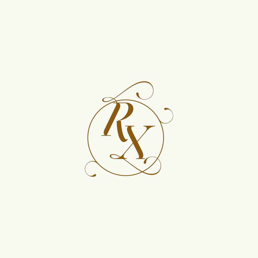 RX wedding monogram initial in perfect details vector