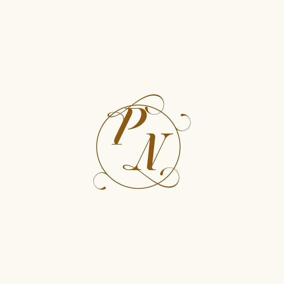 PN wedding monogram initial in perfect details vector