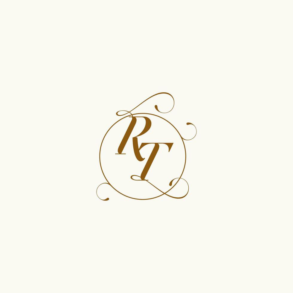 RT wedding monogram initial in perfect details vector