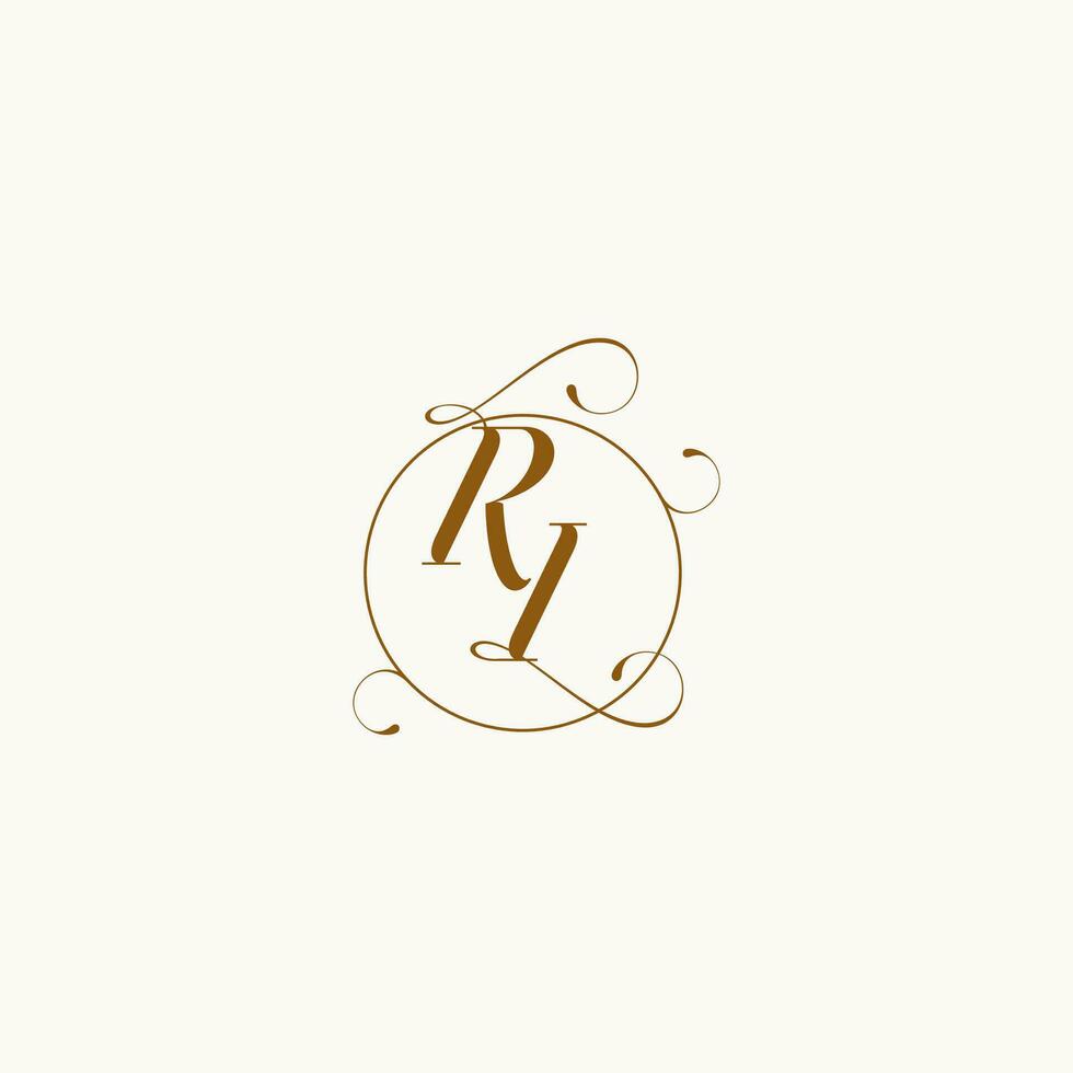 RI wedding monogram initial in perfect details vector