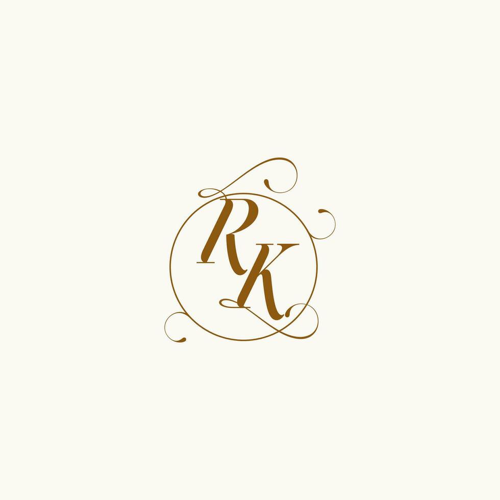 RK wedding monogram initial in perfect details vector