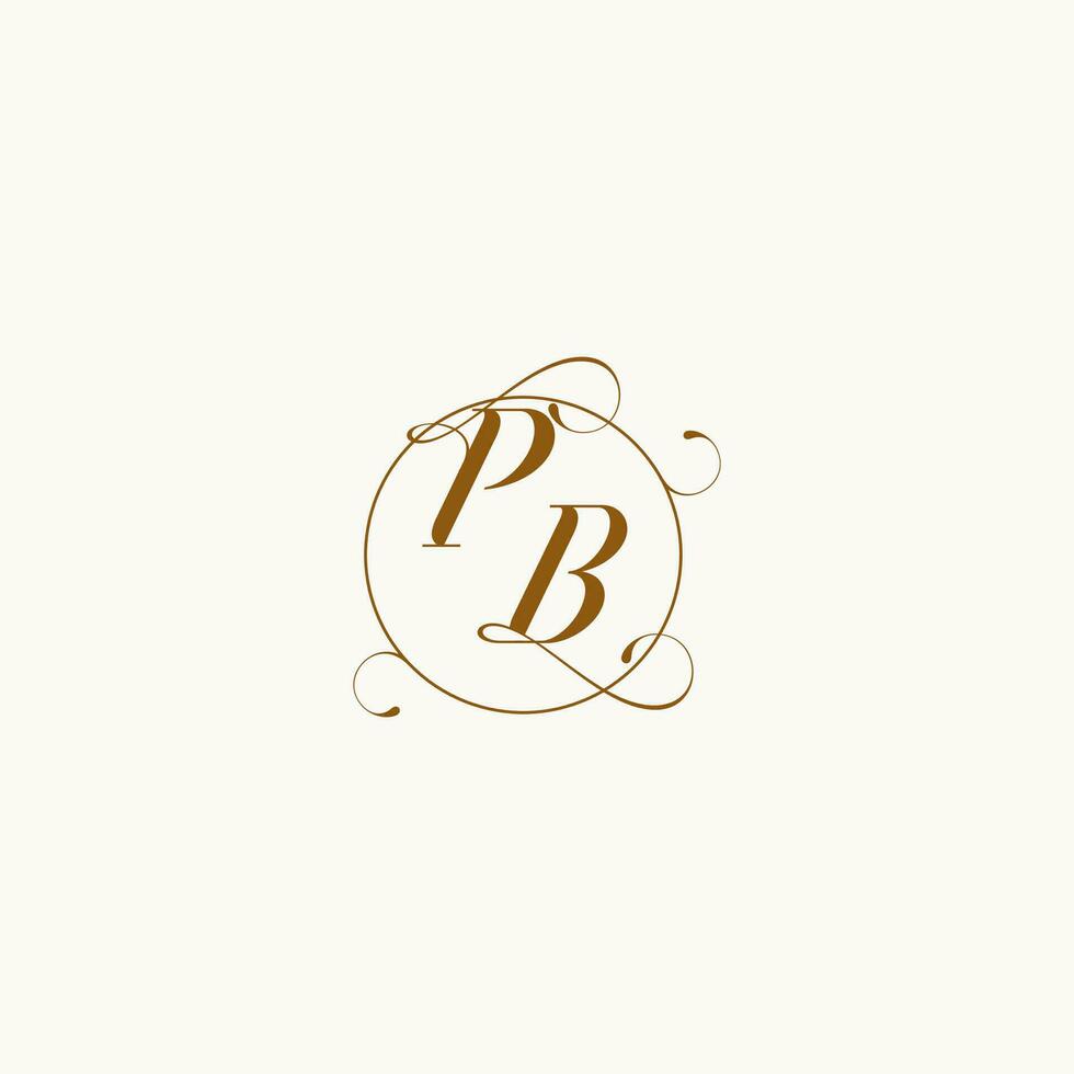 PB wedding monogram initial in perfect details vector