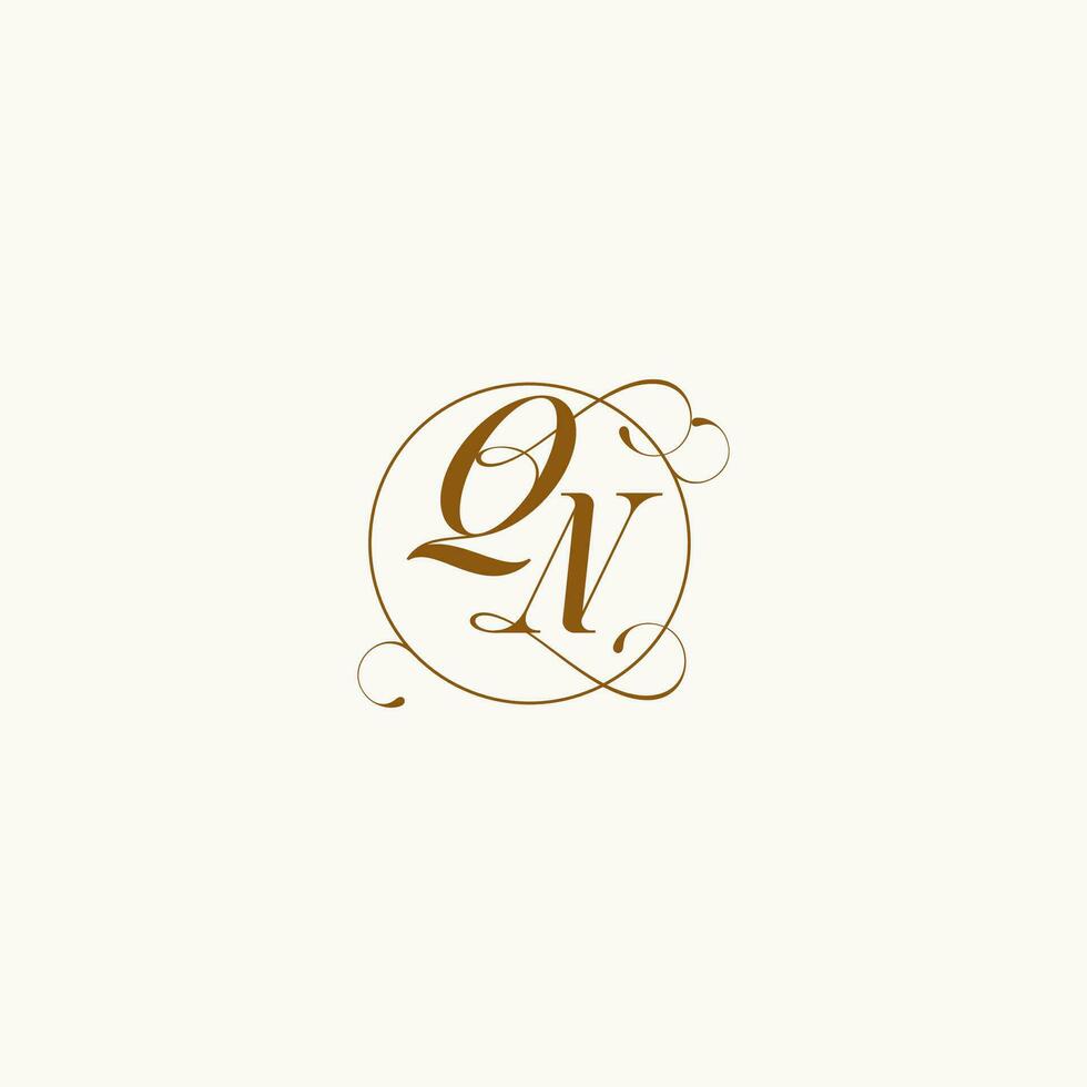 QN wedding monogram initial in perfect details vector