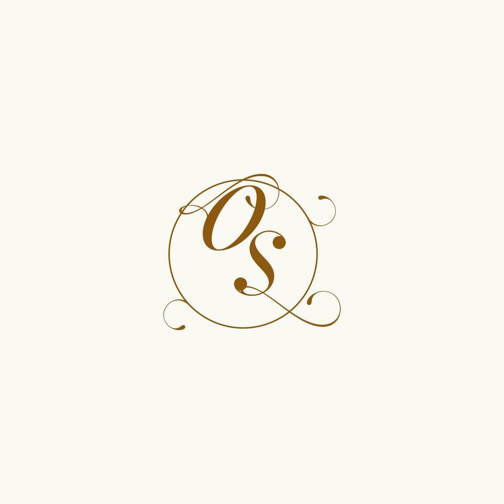 OS wedding monogram initial in perfect details vector