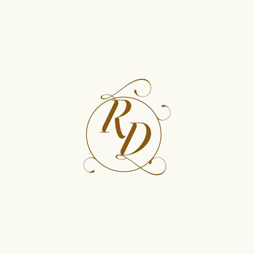 RD wedding monogram initial in perfect details vector