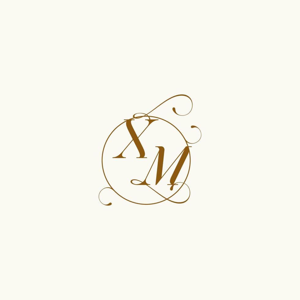 XM wedding monogram initial in perfect details vector