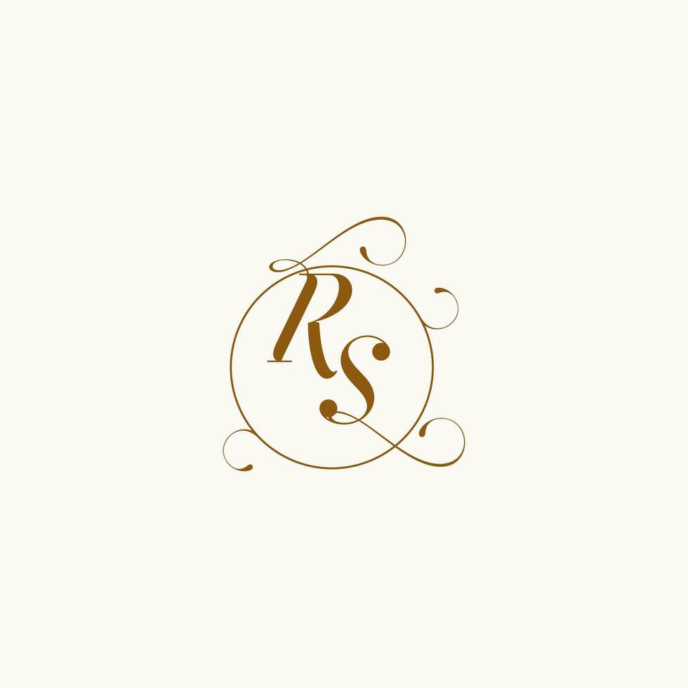 RS wedding monogram initial in perfect details vector