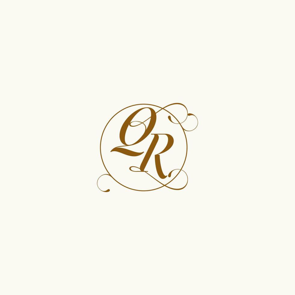 QR wedding monogram initial in perfect details vector