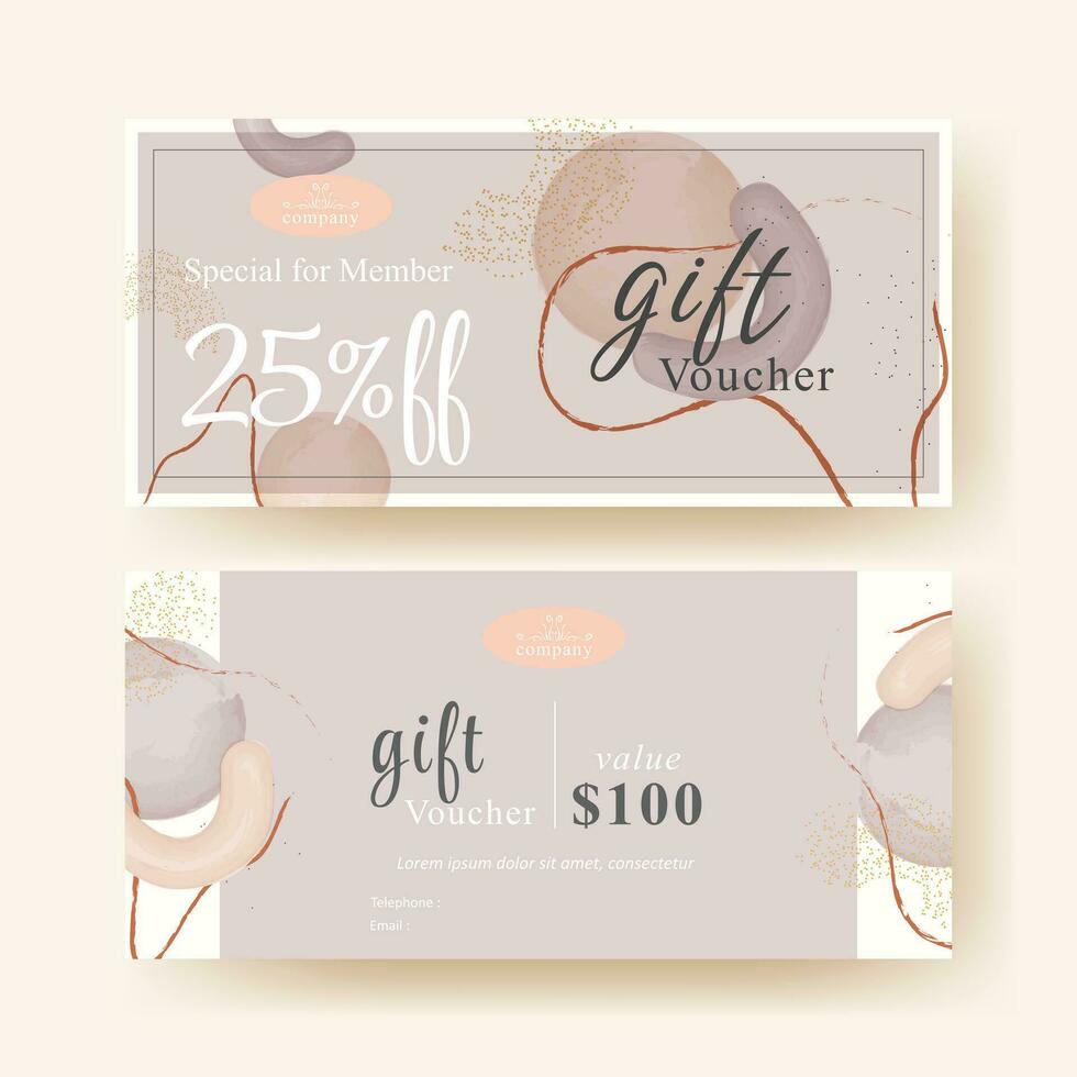 gift voucher coupon template with creative elegant abstract design vector