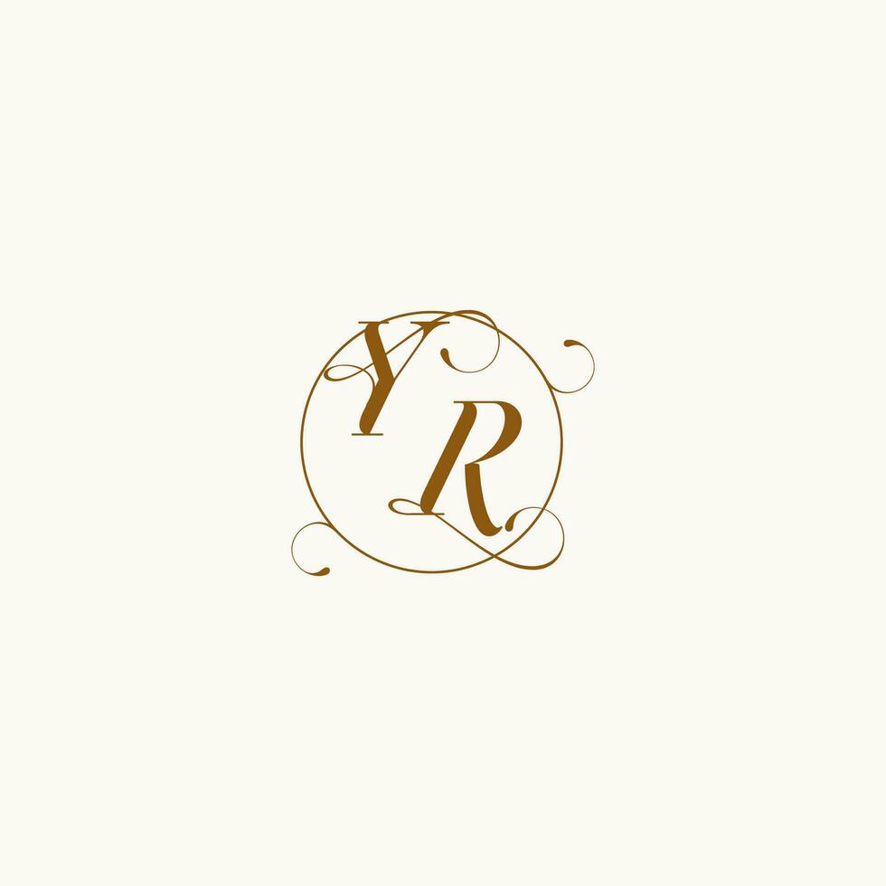 YR wedding monogram initial in perfect details vector