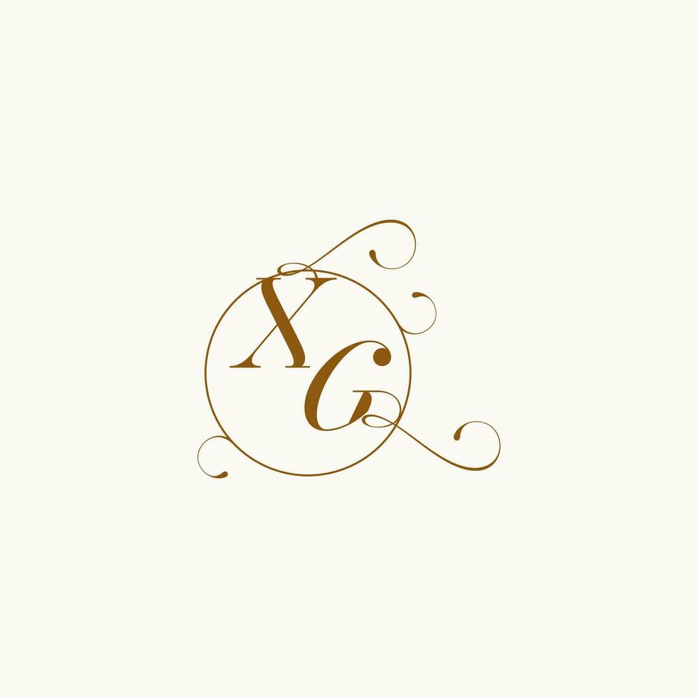 XG wedding monogram initial in perfect details vector