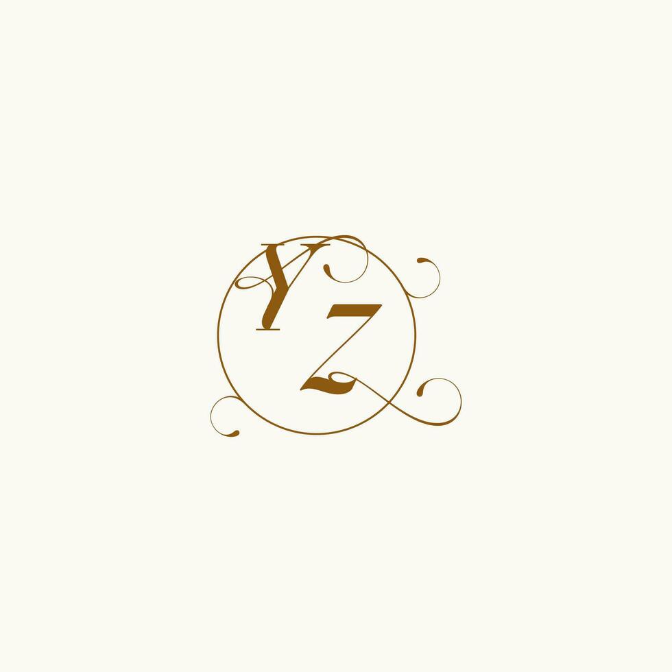 YZ wedding monogram initial in perfect details vector