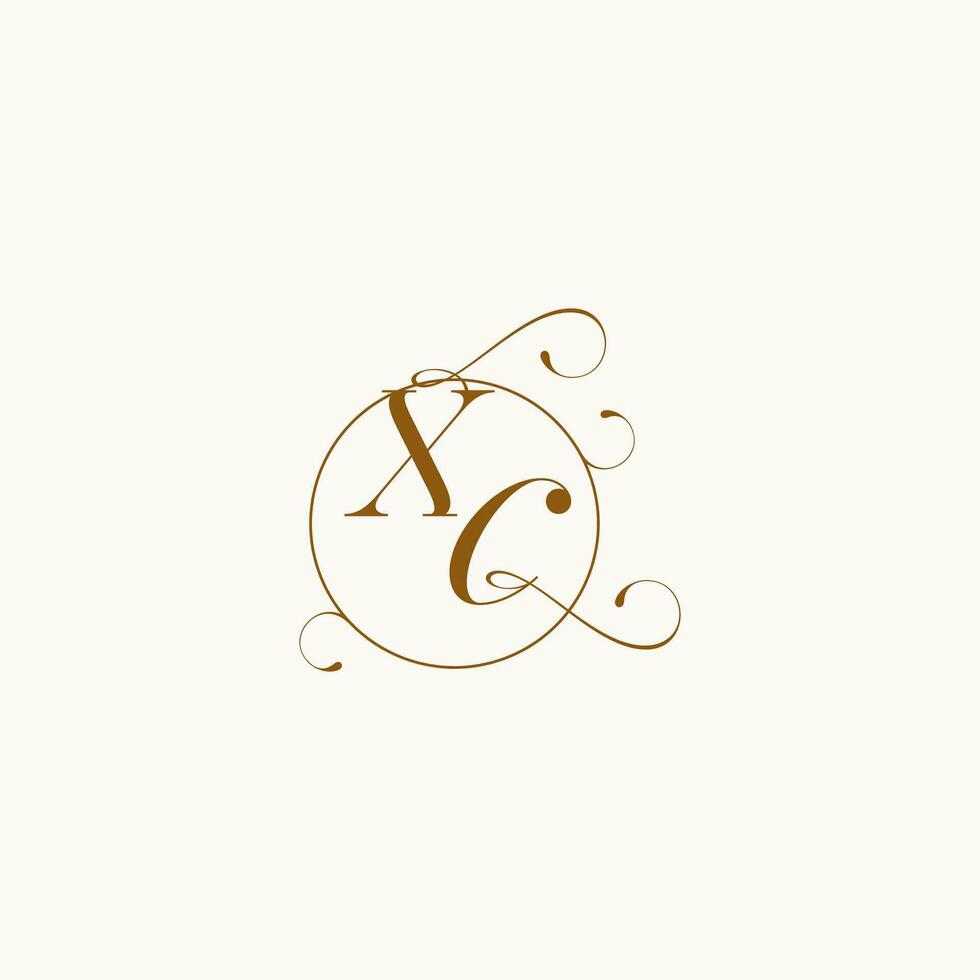 XC wedding monogram initial in perfect details vector