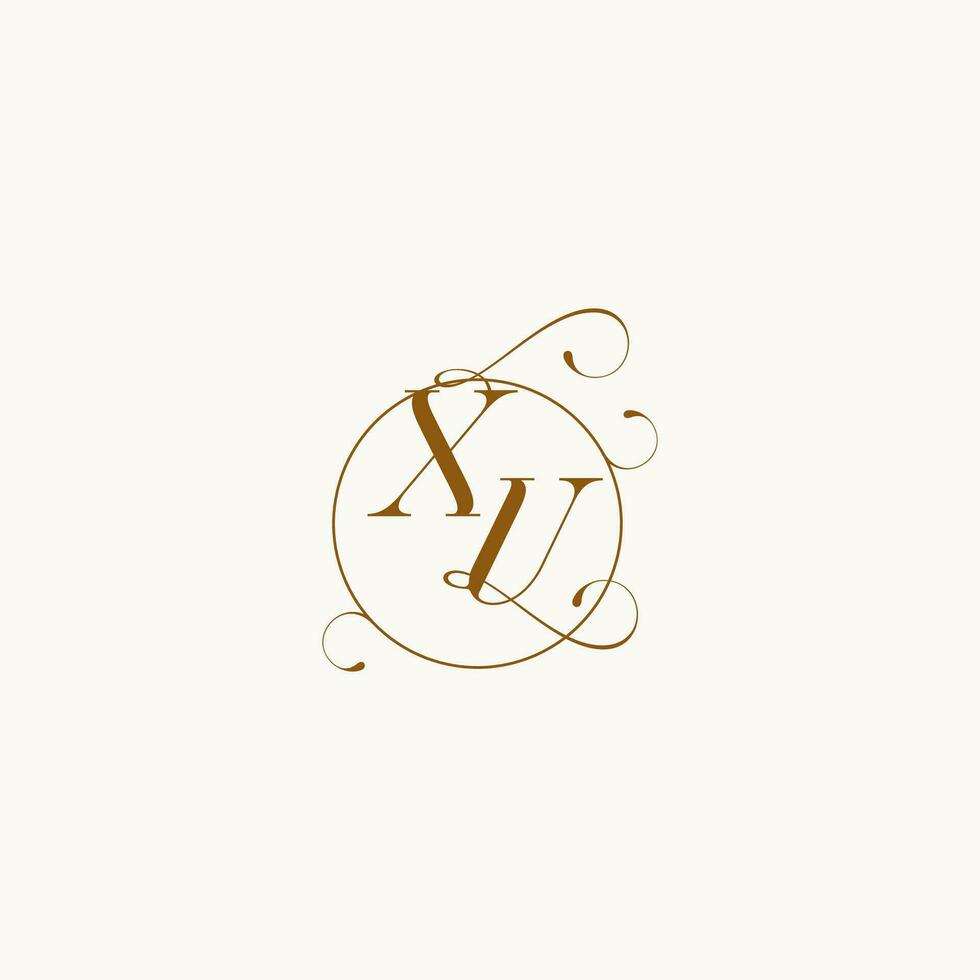 XU wedding monogram initial in perfect details vector