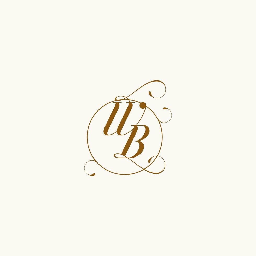 WB wedding monogram initial in perfect details vector