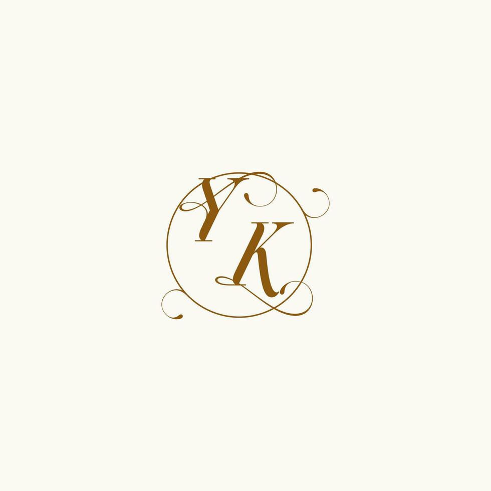 YK wedding monogram initial in perfect details vector