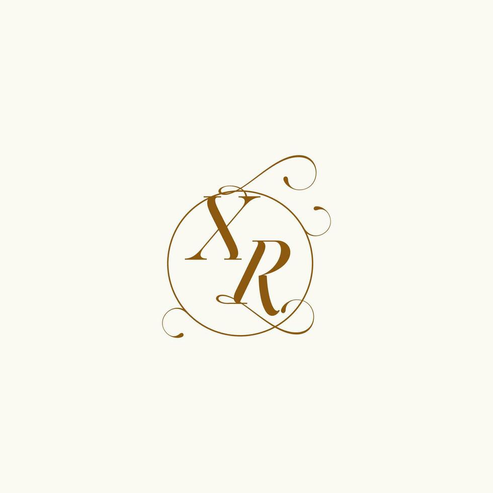 XR wedding monogram initial in perfect details vector