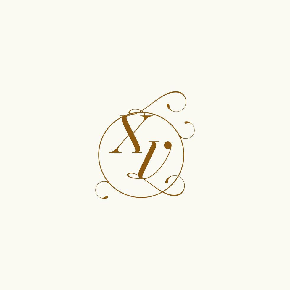 XV wedding monogram initial in perfect details vector