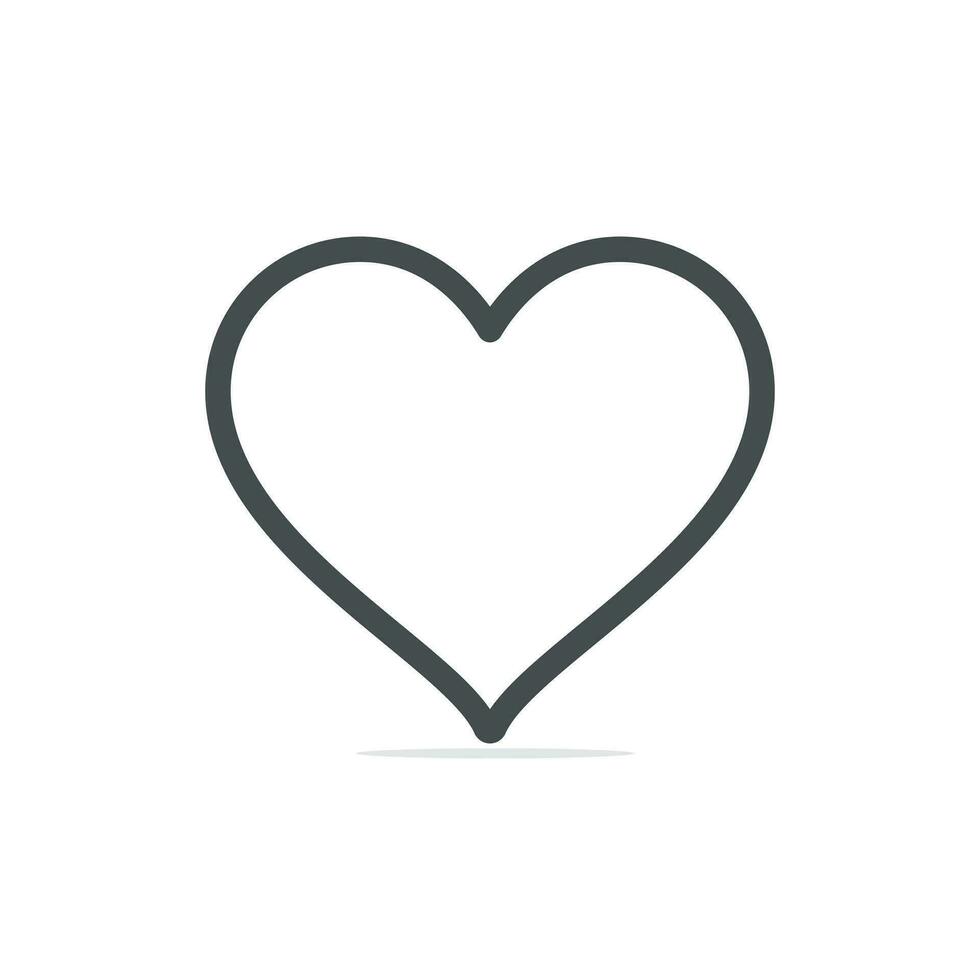 icono de vector de dibujos animados de corazón, símbolo de amor. signo del día de san valentín,