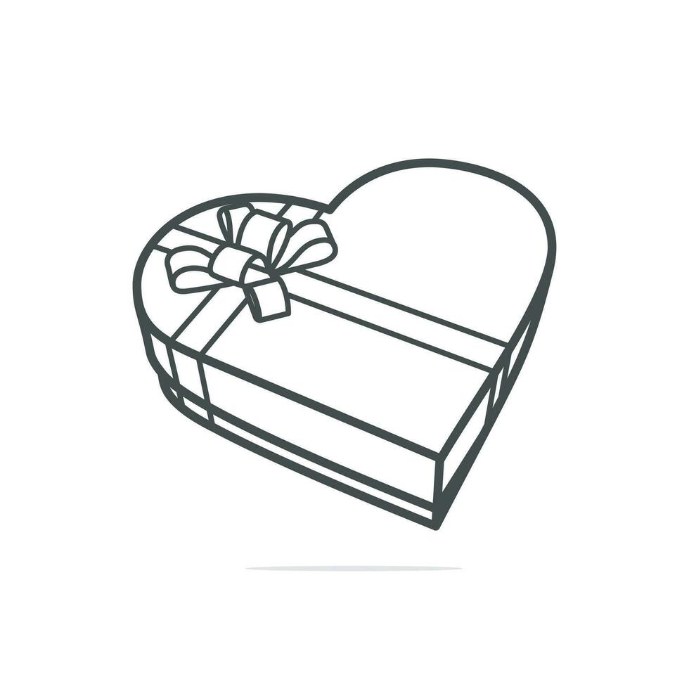 Heart gift box with ribbon on skin background vector illustration