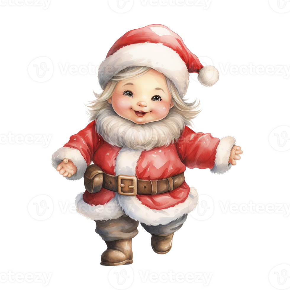 AI generated Baby Santa For Christmas Event. Watercolor Style. AI Generated png