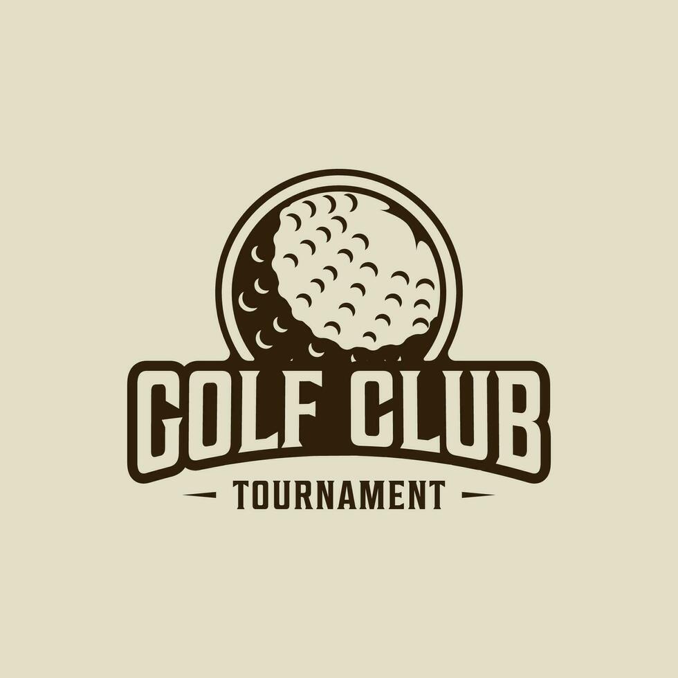 ball of golf logo vintage vector illustration template icon graphic design. sport sign or symbol for tournament or club with retro style