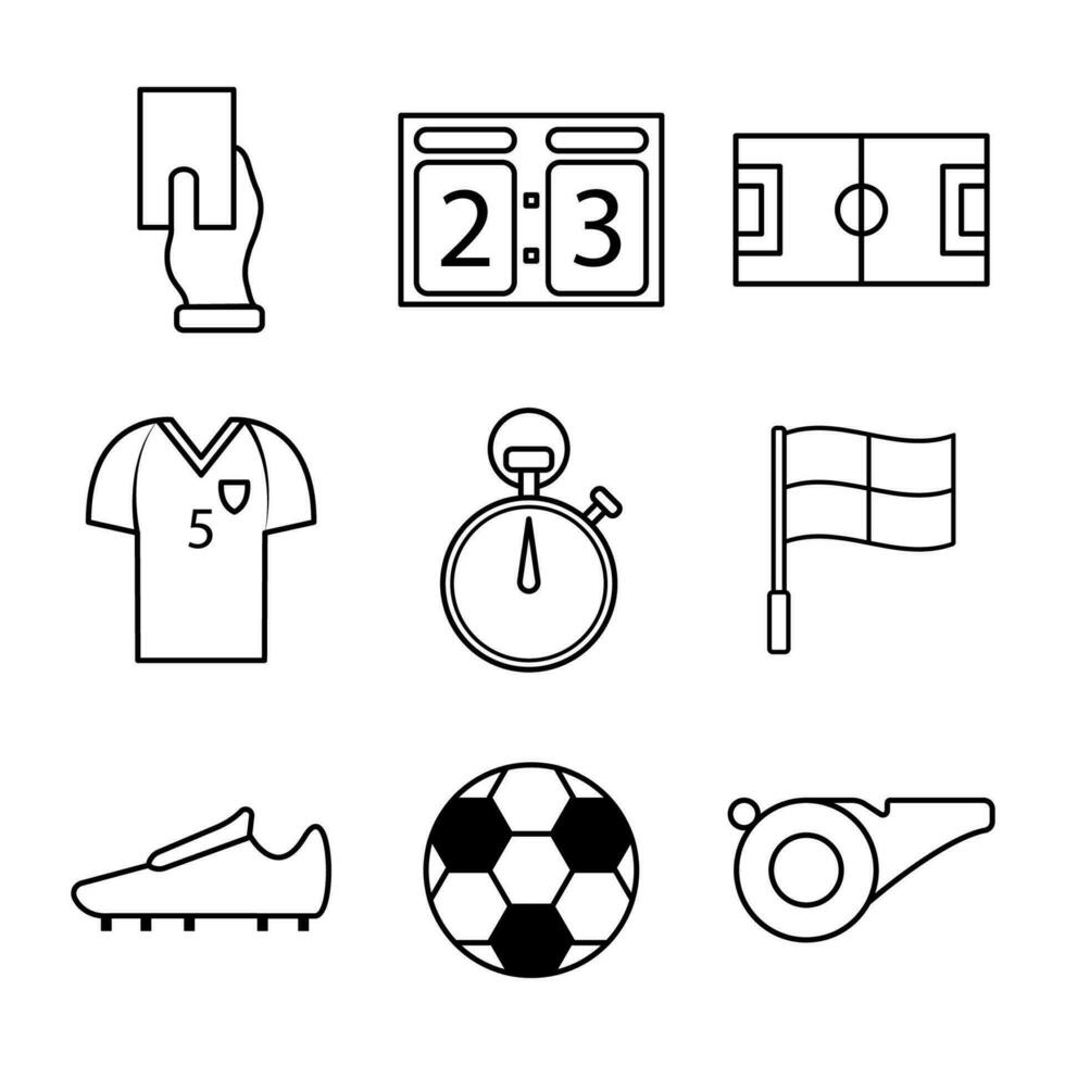 fútbol conjunto icono diseño vector