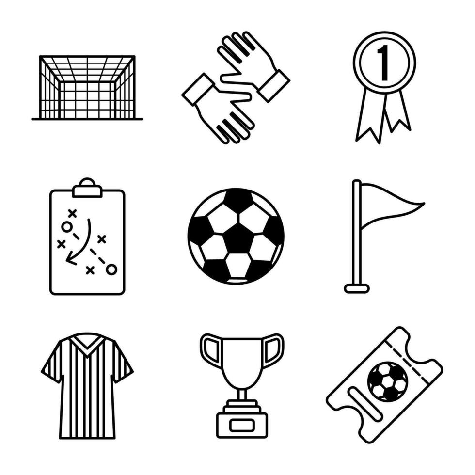 fútbol conjunto icono diseño vector