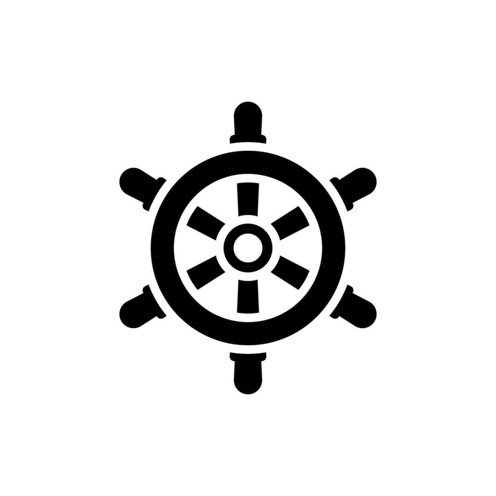 ship steering wheel icon design vector template
