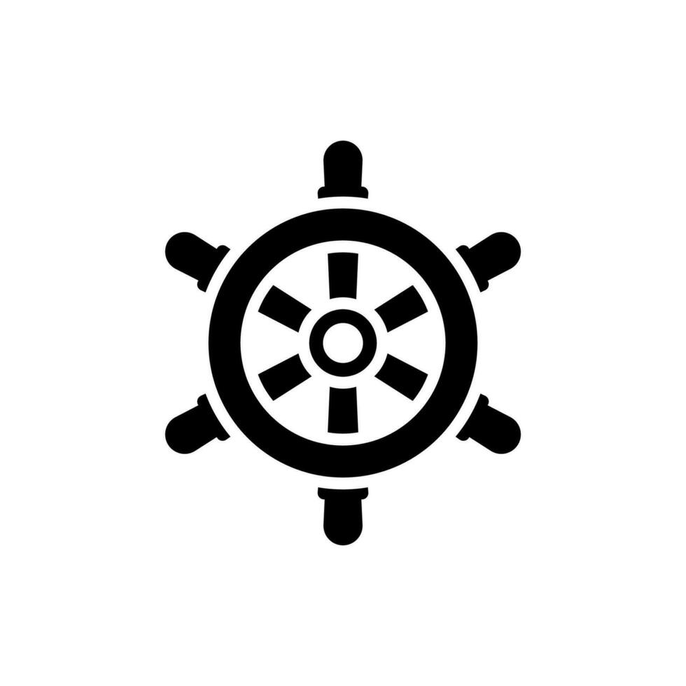 ship steering wheel icon design vector template