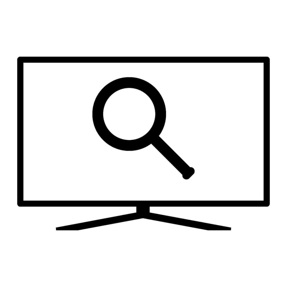 screen and magnifying glass vector