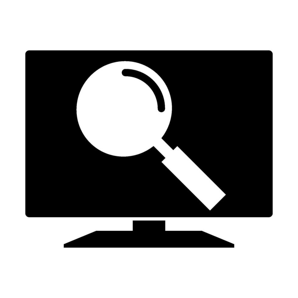 screen and magnifying glass vector