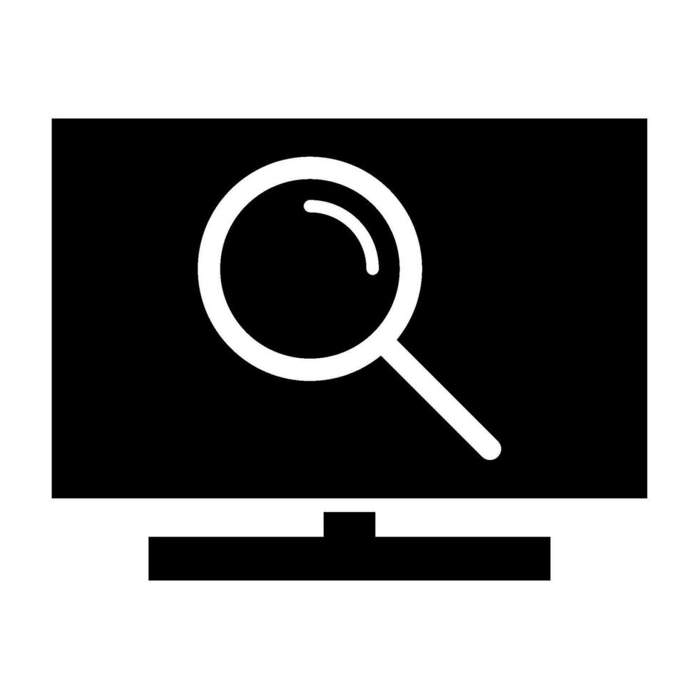 screen and magnifying glass vector