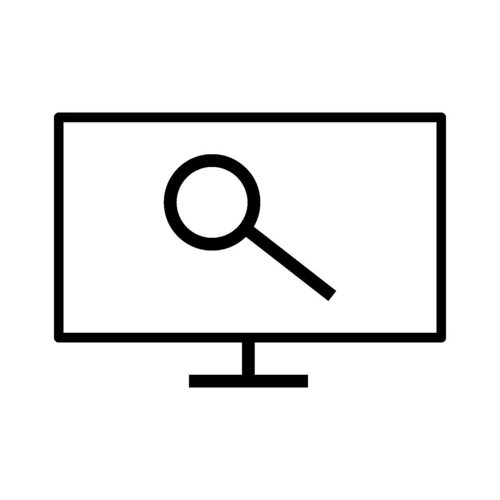 screen and magnifying glass vector