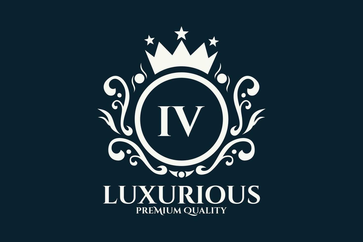 Initial  Letter IV Royal Luxury Logo template in vector art for luxurious branding  vector illustration.