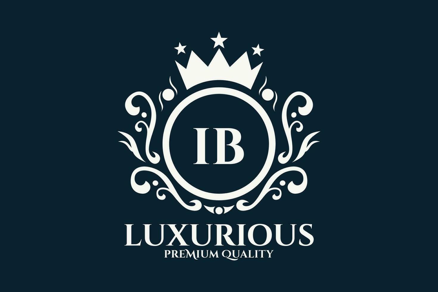Initial  Letter IB Royal Luxury Logo template in vector art for luxurious branding  vector illustration.
