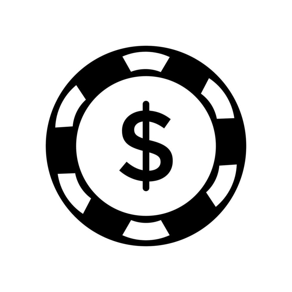 póker chip icono diseño vector