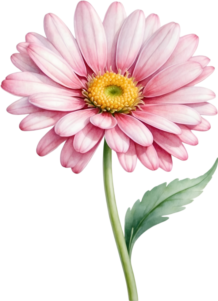 AI generated Watercolor paintings of Daisy and flowers. Ai-Generated. png