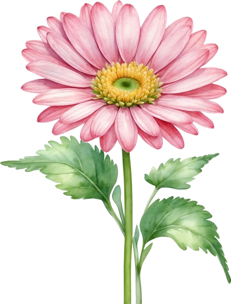AI generated Watercolor paintings of Daisy and flowers. Ai-Generated. png