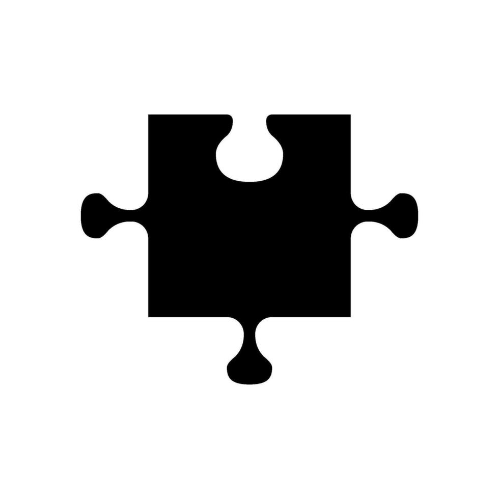 puzzle piece jigsaw glyph icon vector illustration