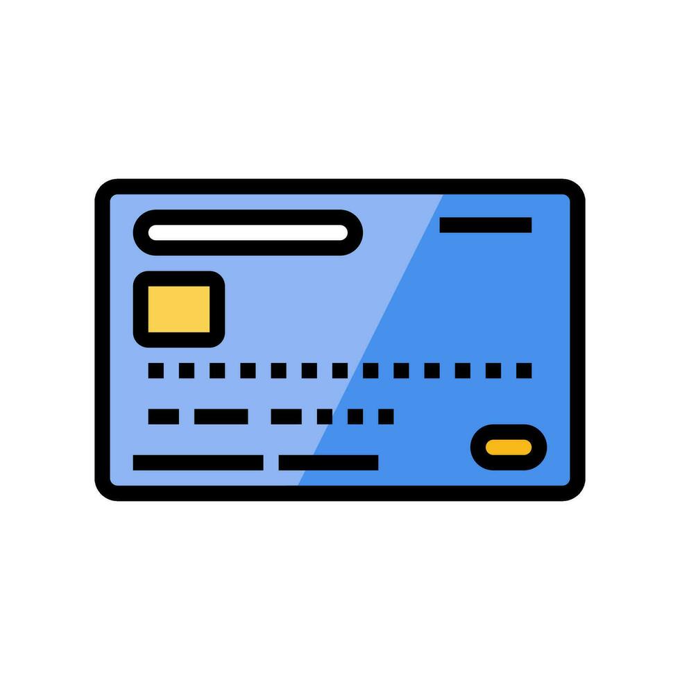 credit card front bank payment color icon vector illustration