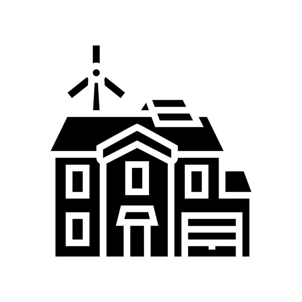 building energy efficient glyph icon vector illustration