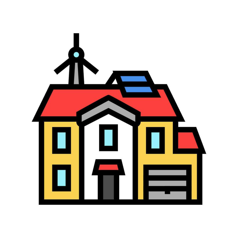 building energy efficient color icon vector illustration