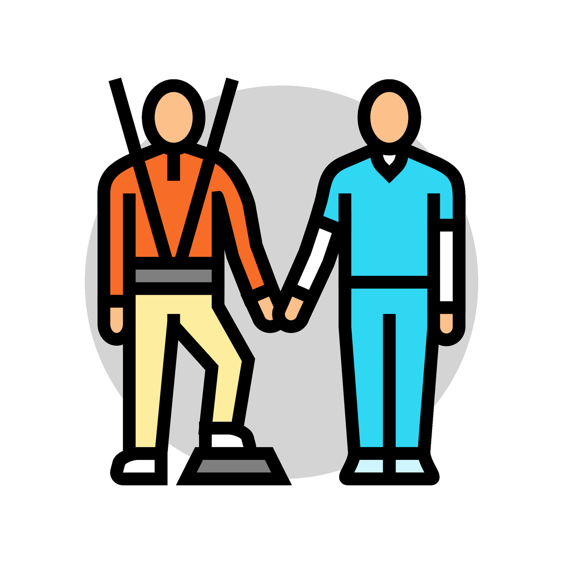 life skills training occupational therapist color icon vector