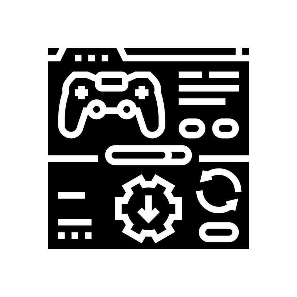 updates game development glyph icon vector illustration