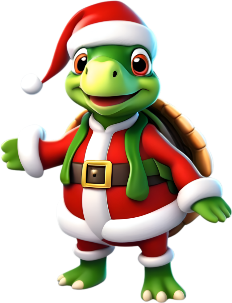 AI generated Cute Turtle in a cartoon character. AI-Generated. png