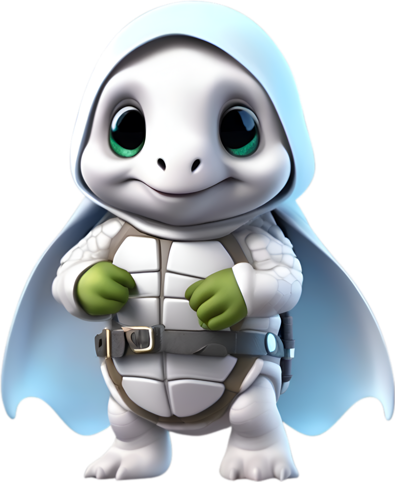 AI generated Cute Turtle in a cartoon character. AI-Generated. png