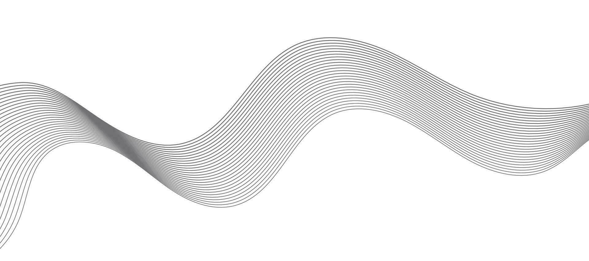 Abstract vector background with grey wavy lines