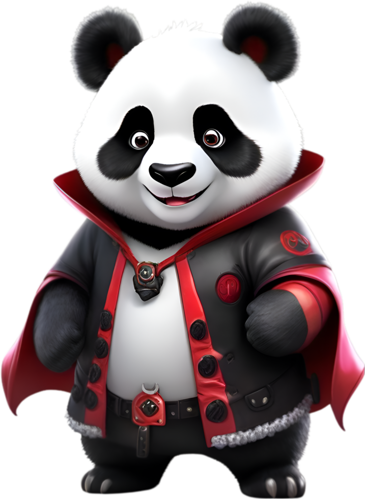 AI generated Cute Panda in a cartoon character. AI-Generated. png
