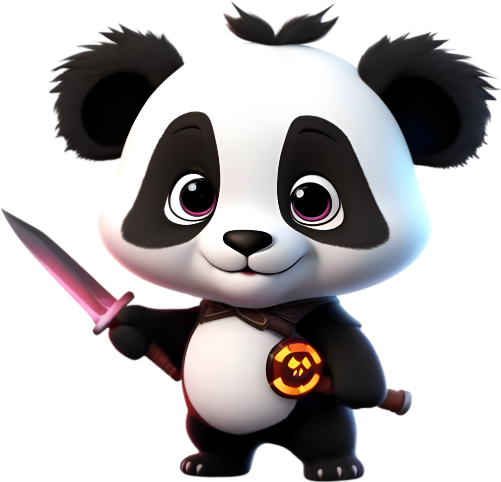 AI generated Cute Panda in a cartoon character. AI-Generated. png